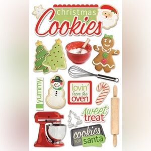 3D Scrapbook • Christmas Cookie Themed Stickers